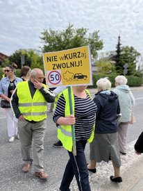 W Działoszynie odbył się dziś protest na krajowej 42